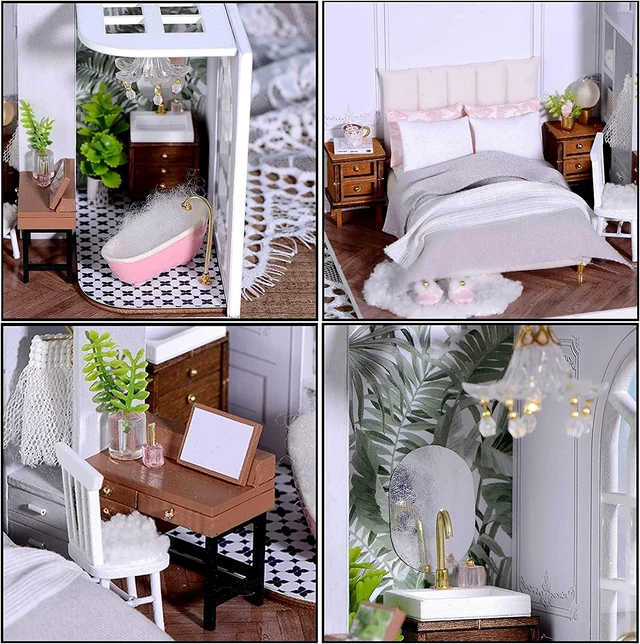 CUTEROOM Close views of the bed, bath and furniture in Enjoyable Life
