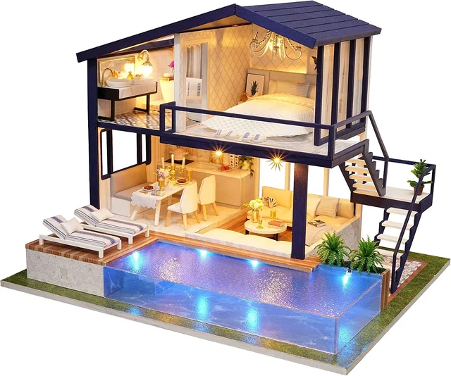 CUTEROOM Time Apartment miniature home with two levels and a pool